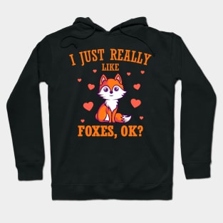 I Just Really Like Foxes Fox Love Gift Hoodie